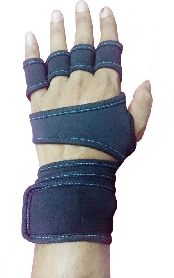 Powerful Gym Gloves (Black) (Pack Of 1)