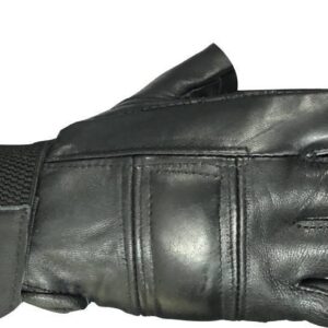 Black hand gym gloves designed for weightlifting and other exercises, made with high-quality materials for a comfortable and secure fit. These gloves feature reinforced stitching, adjustable wrist straps, and a non-slip grip to prevent injuries and enhance performance. Perfect for fitness enthusiasts who want to protect their hands and improve their grip during intense workouts.