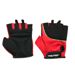 Black and red hand gym gloves designed for weightlifting and other exercises, made with durable materials to ensure a secure and comfortable fit. These gloves feature reinforced stitching, adjustable wrist straps, and a non-slip grip to maximize performance and prevent injuries. Perfect for fitness enthusiasts who want to protect their hands during intense workouts and improve their grip