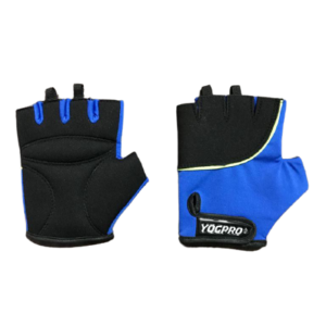 Black and blue hand gym gloves designed for weightlifting and other exercises, made with high-quality materials for a comfortable and secure fit. These gloves feature reinforced stitching, adjustable wrist straps, and a non-slip grip to prevent injuries and enhance performance. Ideal for fitness enthusiasts who want to protect their hands and improve their grip during intense workouts.