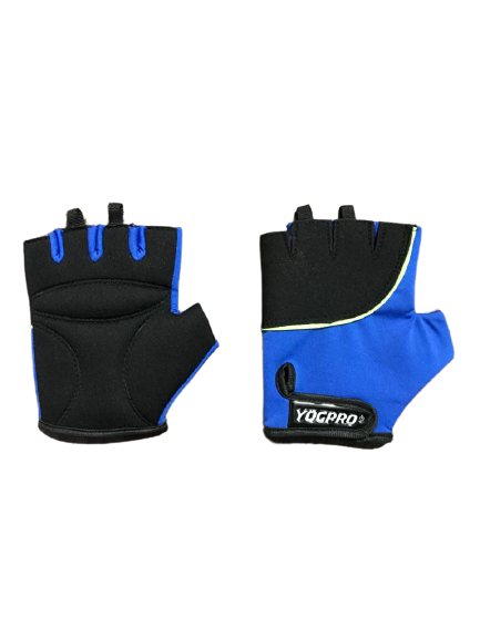 Black and blue hand gym gloves designed for weightlifting and other exercises, made with high-quality materials for a comfortable and secure fit. These gloves feature reinforced stitching, adjustable wrist straps, and a non-slip grip to prevent injuries and enhance performance. Ideal for fitness enthusiasts who want to protect their hands and improve their grip during intense workouts.